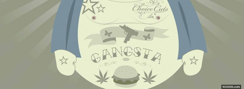 Photo drawed gangsta quotes Facebook Cover for Free