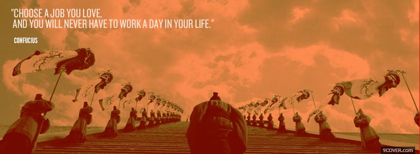 Photo job you love quotes Facebook Cover for Free