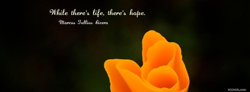 Photo theres hope quotes Facebook Cover for Free