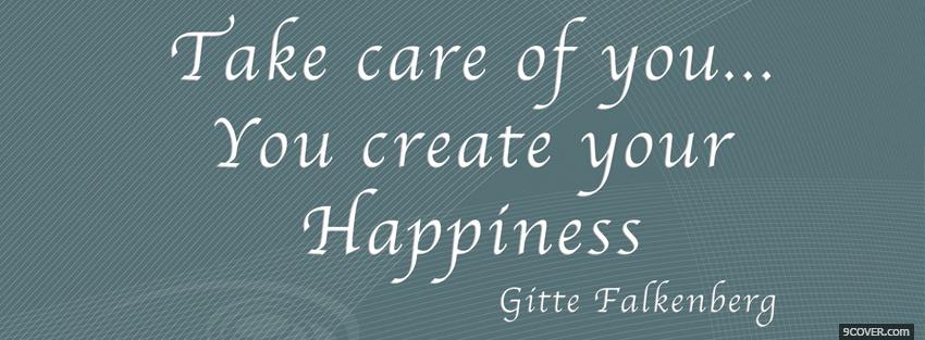Photo create your happiness quote Facebook Cover for Free