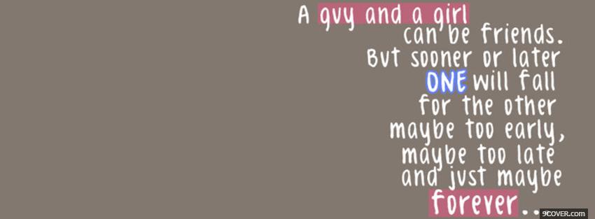 Photo guy and girl quotes Facebook Cover for Free