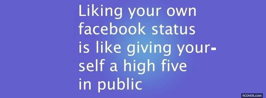 Photo liking your status quotes Facebook Cover for Free