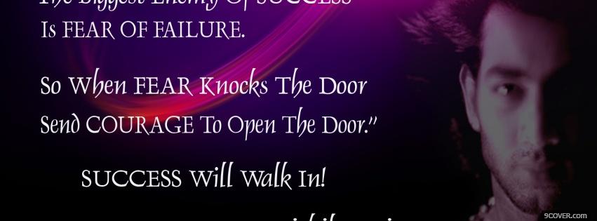 Photo courage open door quotes Facebook Cover for Free