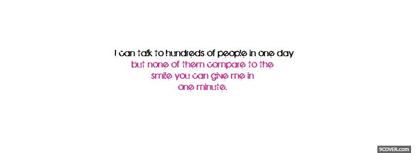 Photo one minute smile quotes Facebook Cover for Free