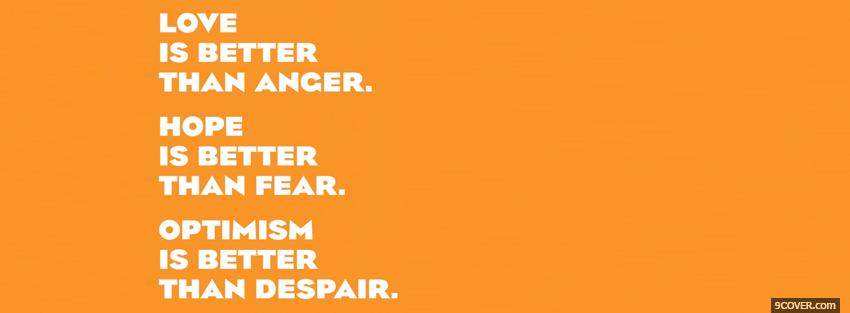Photo hope better than fear quotes Facebook Cover for Free