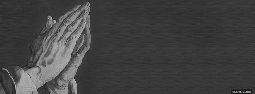 Photo black and white praying Facebook Cover for Free