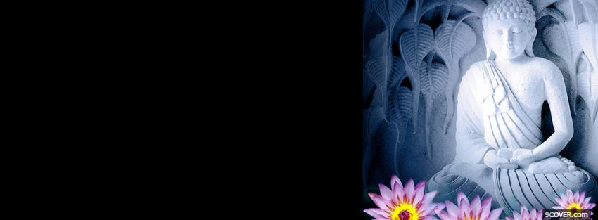 Photo flowers and buddha religions Facebook Cover for Free