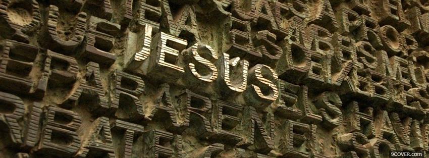 Photo jesus on wall religions Facebook Cover for Free