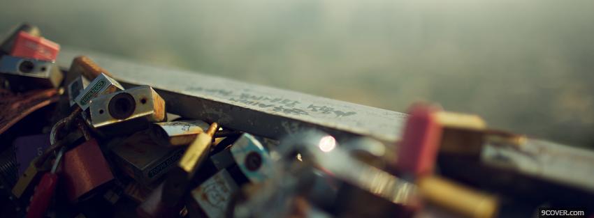 Photo many locks simple Facebook Cover for Free