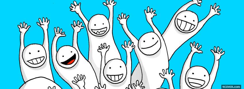 Photo happy people simple Facebook Cover for Free