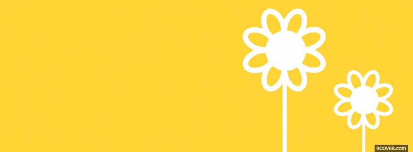 Photo yellow white flowers Facebook Cover for Free