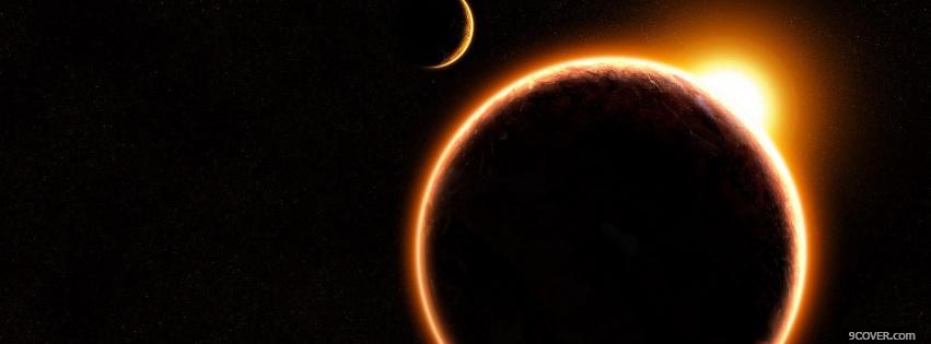 Photo moon solar eclipse space Facebook Cover for Free