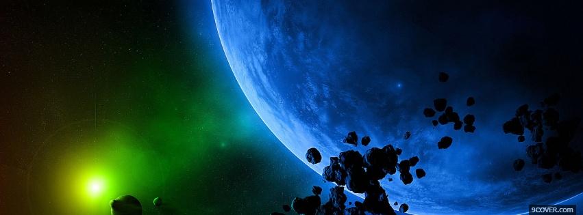 Photo planet green light space Facebook Cover for Free