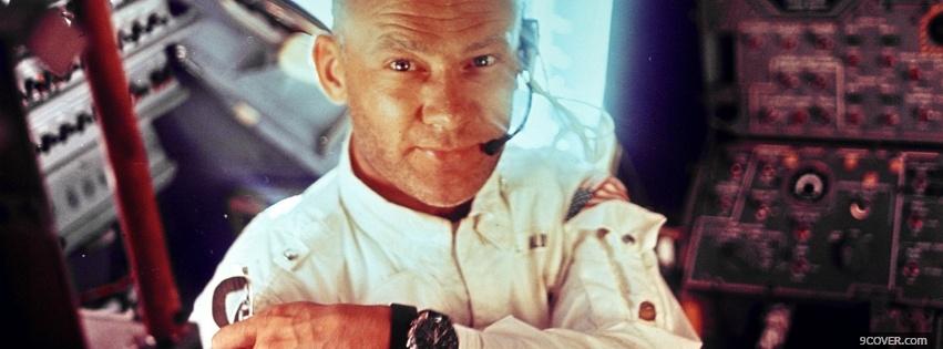 Photo buzz aldrin in space Facebook Cover for Free