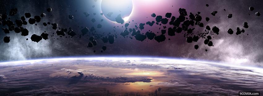 Photo space planets stars Facebook Cover for Free