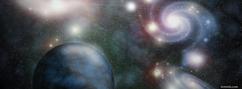 Photo stars and planet space Facebook Cover for Free