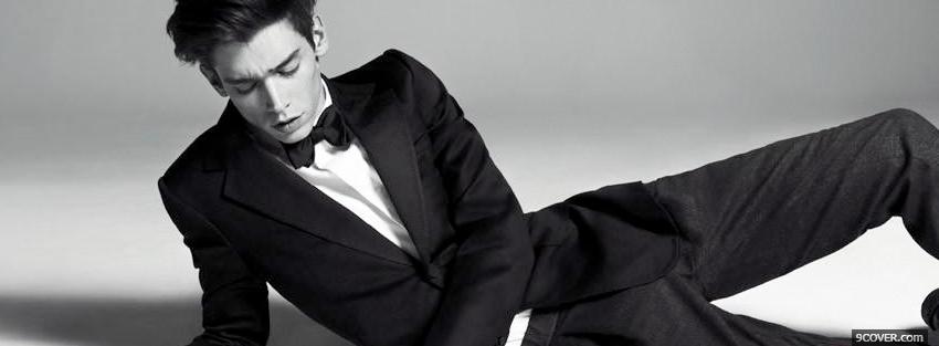 Photo black suit sexy men Facebook Cover for Free