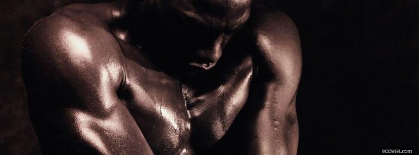 Photo shining muscles sexy men Facebook Cover for Free