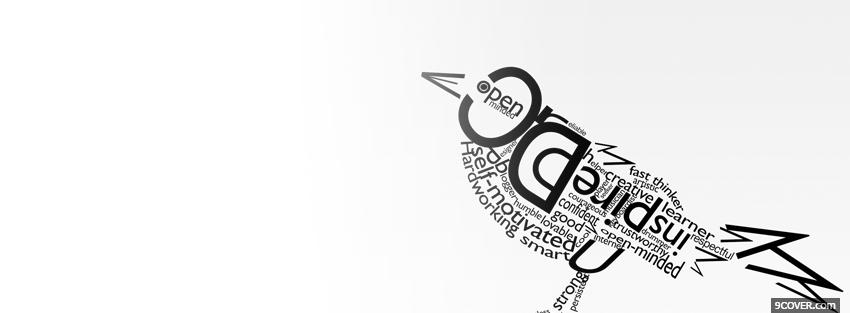Photo cute liitle bird typography Facebook Cover for Free