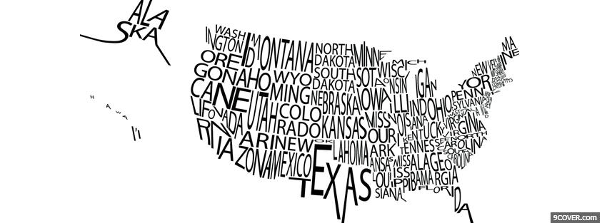Photo american map typography Facebook Cover for Free