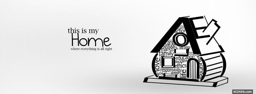 Photo cute home typography Facebook Cover for Free