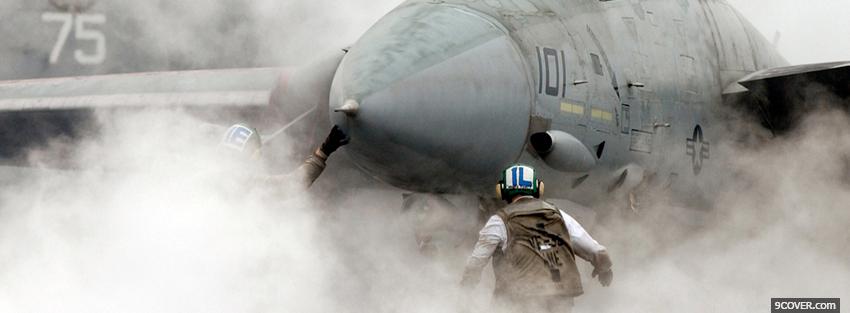 Photo military aircraft smoke war Facebook Cover for Free