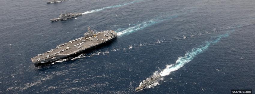 Photo sea aircraft carrier war Facebook Cover for Free