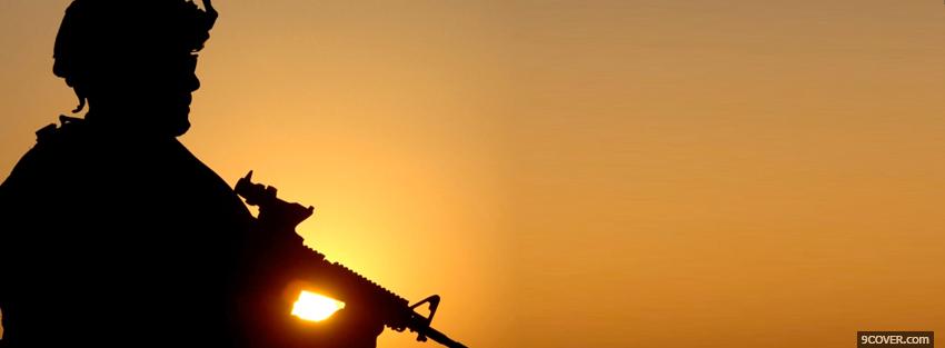 Photo sunset and soldier war Facebook Cover for Free