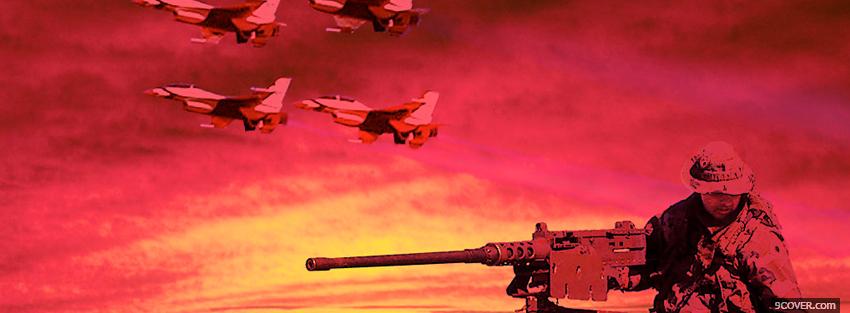 Photo pink yellow military war Facebook Cover for Free