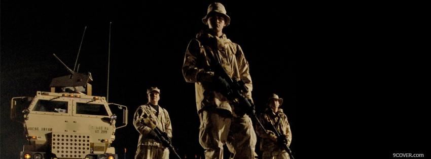 Photo military soldiers night war Facebook Cover for Free