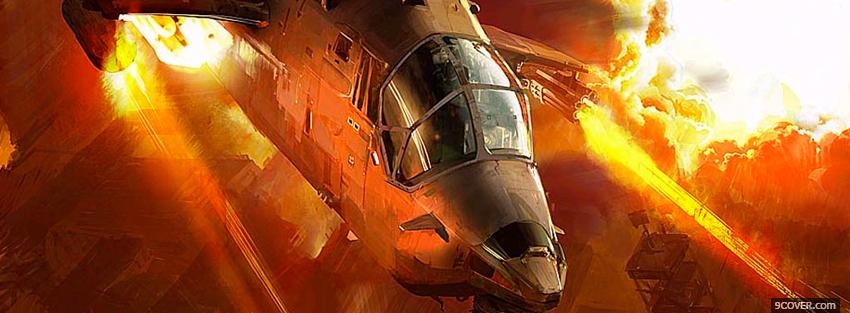Photo aircraft and fire war Facebook Cover for Free