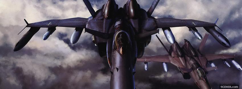 Photo aircraft clouds war Facebook Cover for Free