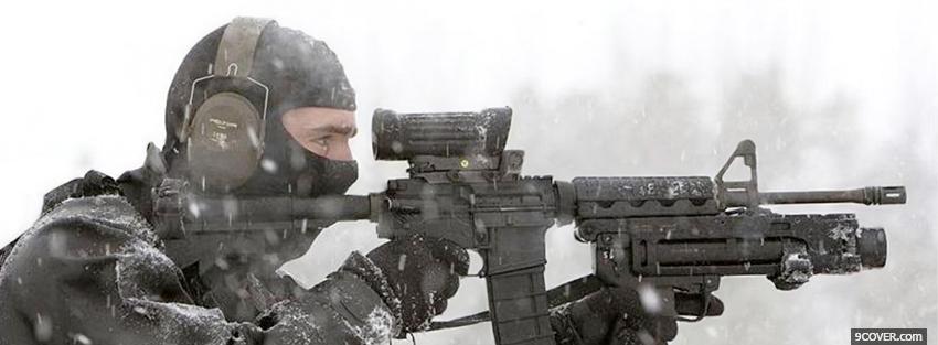 Photo snow swat military war Facebook Cover for Free