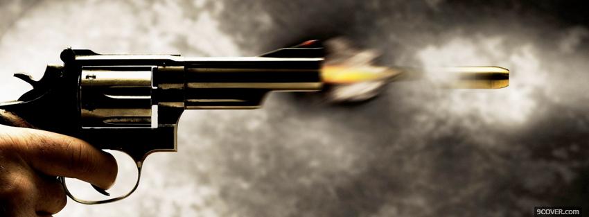 Photo revolver shooting war Facebook Cover for Free