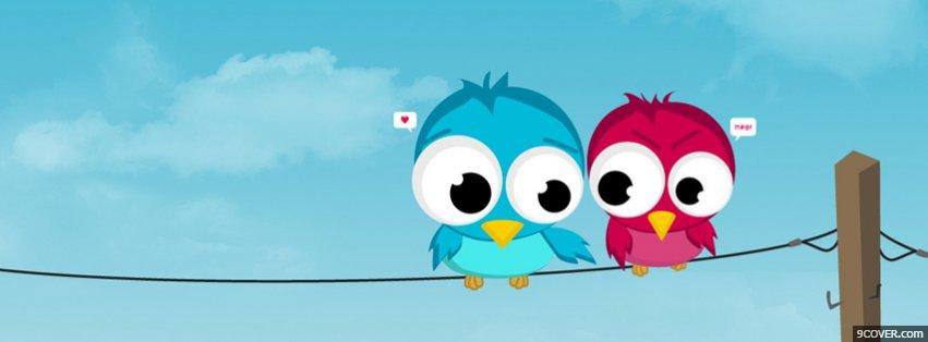 Photo Two Birds In Love Facebook Cover for Free
