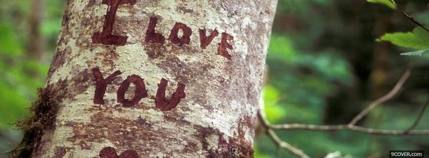 Photo Love Carved Into A Tree Facebook Cover for Free