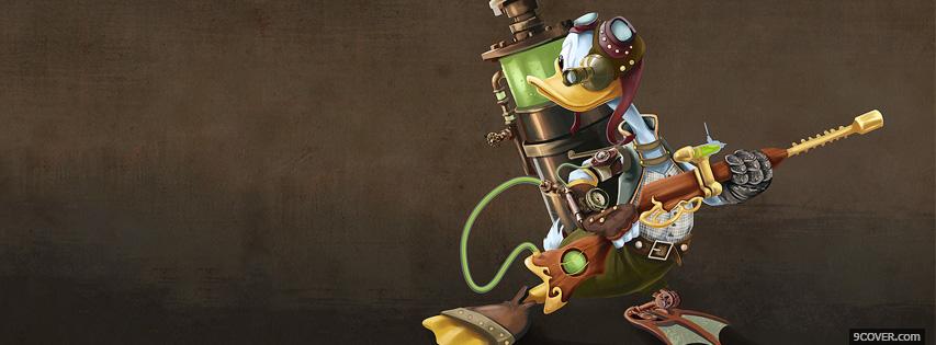 Photo Donald Duck Steampunk Facebook Cover for Free