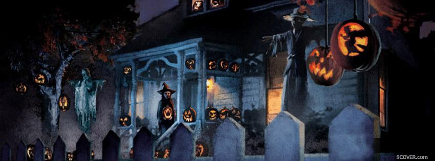 Photo Halloween House Facebook Cover for Free