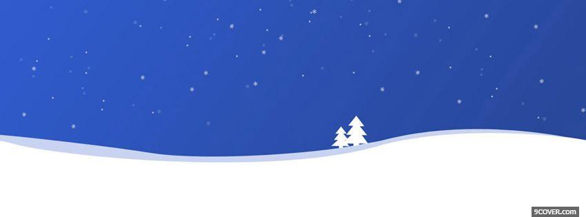 Photo Snowy Christmas Trees  Facebook Cover for Free