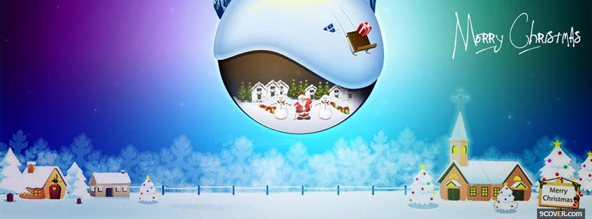 Photo Awesome Merry Christmas Facebook Cover for Free