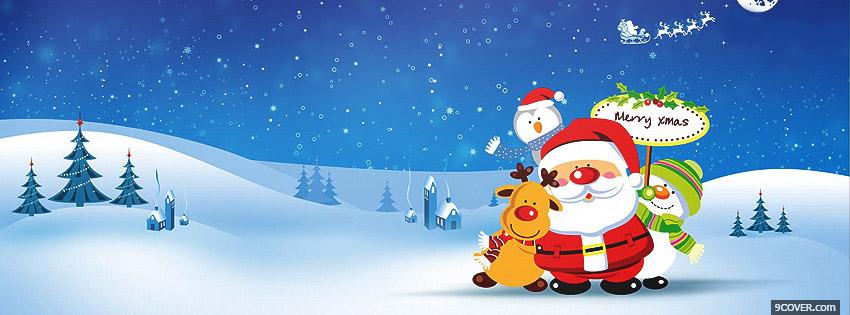 Photo Merry Fb Christmas Facebook Cover for Free