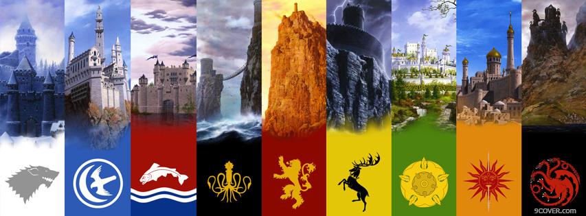 Photo Houses Of Game Of Thrones 2 Facebook Cover for Free