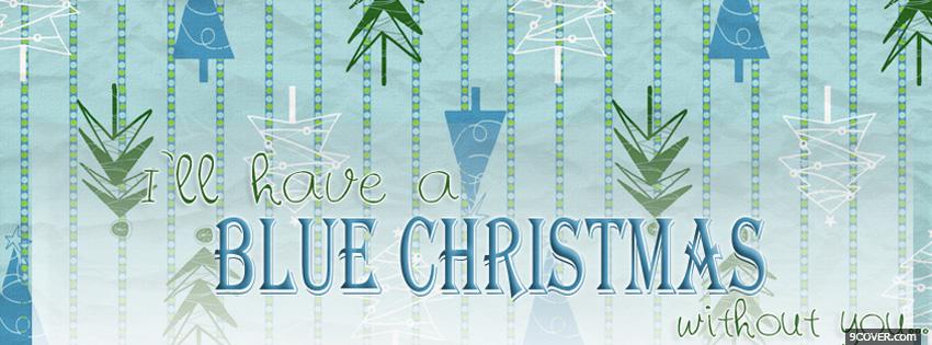 Photo Blue Christmas Facebook Cover for Free