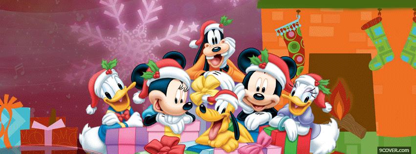 Photo Disney Family Christmas Facebook Cover for Free