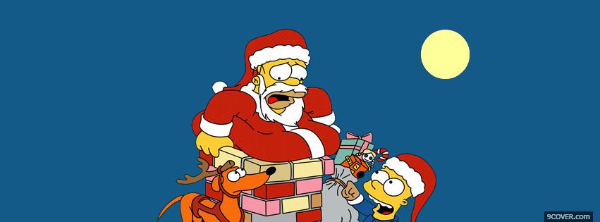 Photo Simpsons Christmas  Facebook Cover for Free