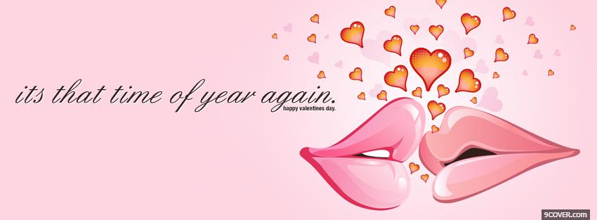 Photo Kissing Lips Valentines Day Facebook Cover for Free