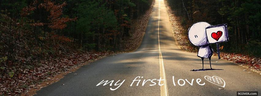 Photo My First Love And Kiss  Facebook Cover for Free