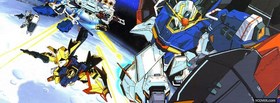 anime gundam robots in space facebook cover