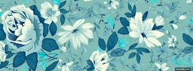 blue and white flowers facebook cover