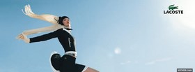 lacoste fashion collection woman jumping facebook cover